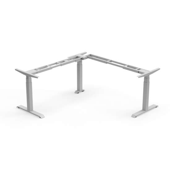 Afbeeldingen van BMB Bureauonderstel E-Corner Flex - 600-1250mm elektrisch in hoogte verstelbaar - Ral9006 zilver