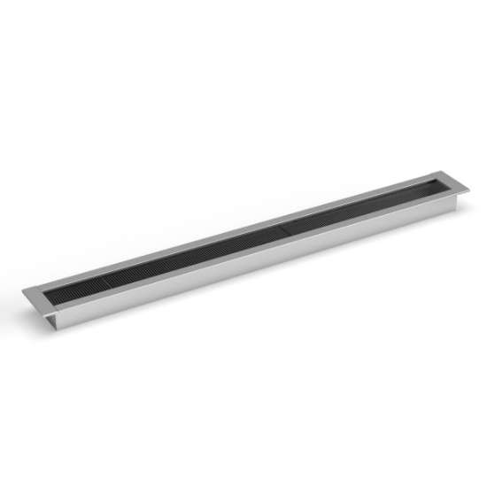 Afbeeldingen van BMB kabeldoorvoer EXIT NCT - vierkante eindkappen 45x427x20mm - Geanodiseerd aluminium met zwarte borstelafdichting 