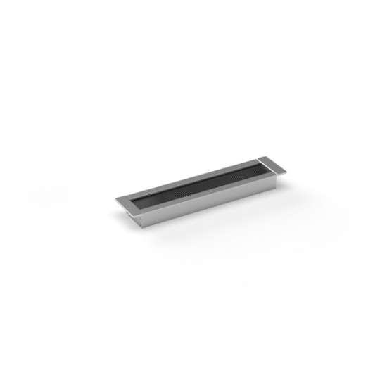 Afbeeldingen van BMB kabeldoorvoer EXIT NCT - vierkante eindkappen 45x200x20mm - Geanodiseerd aluminium met zwarte borstelafdichting 