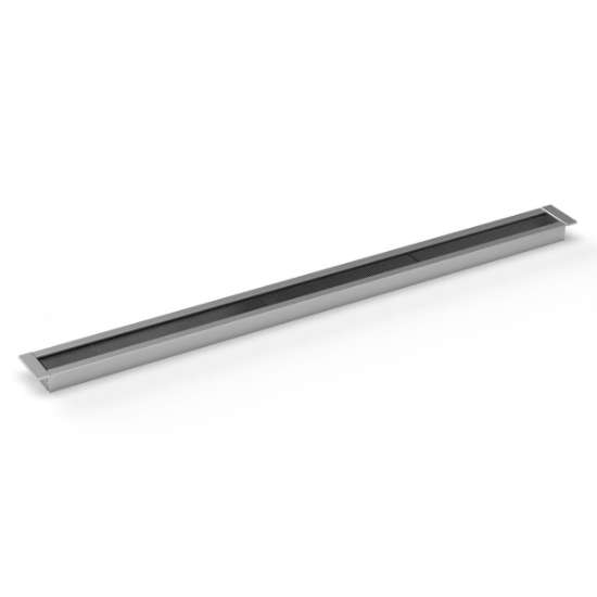 Afbeeldingen van BMB kabeldoorvoer EXIT NCT - vierkante eindkappen 45x600x20mm - Geanodiseerd aluminium met zwarte borstelafdichting 
