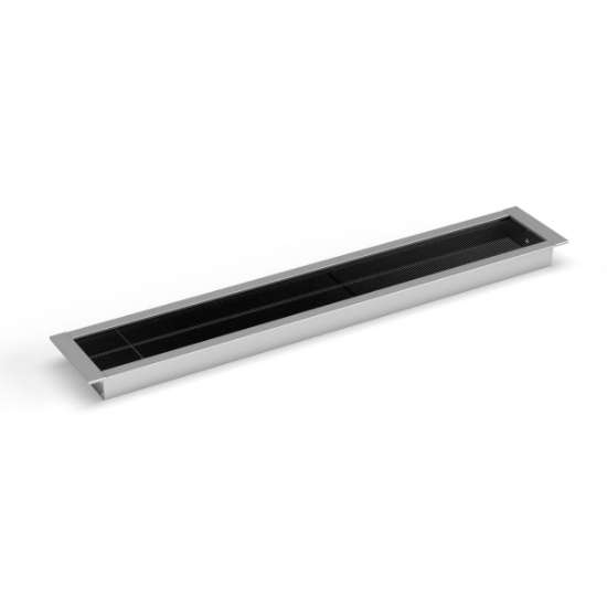 Afbeeldingen van BMB kabeldoorvoer EXIT NCT - vierkante eindkappen 69x403x20mm - Geanodiseerd aluminium met zwarte borstelafdichting 