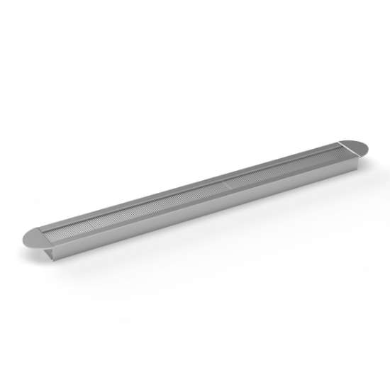 Afbeeldingen van BMB kabeldoorvoer EXIT NCT - ronde eindkappen 45x450x20mm - Geanodiseerd aluminium met grijze borstelafdichting 