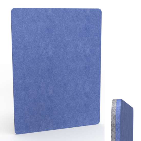 Afbeeldingen van BMB Mobiele scheidingswand AKUSTIX Muram R30 - niveau B van geluidabsorptie 3400 g/m2 - HxBxS 1200x1600x18mm Blauw/Lichtgrijs
