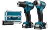Afbeeldingen van Makita combiset Boor- en Slagschroefmachine CLX224SAX1 - 12v Max 2x 2,0Ah li-on accu - inclusief Lader in aluminium koffer 