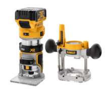 Afbeeldingen van DeWalt brushless invalfrees DCW604P2-QW - 18V XR 2x 5.0Ah accu - met verwisselbare zool in TSTAK 