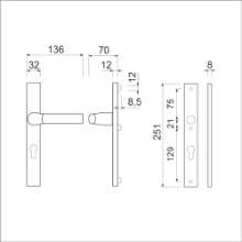 Afbeeldingen van Ami Veiligheidsmalschild 251/32 Rotaveer Deurkruk 379 Buiten geheel blind - PC92 deurdikte 53/57mm - F1 
