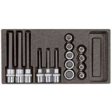 Afbeeldingen van Gedore Red Dopsleutel-schroevendraaiers 1/2” 2/6 CT-module, 15 delig