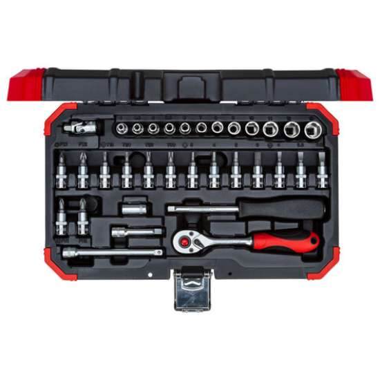 Afbeeldingen van Gedore Red Dopsleutelset 1/4” SW 4-13 mm, 33 delig