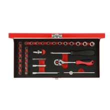 Afbeeldingen van Gedore Red Dopsleutelset 1/4” SW 4-13 mm, 33 delig