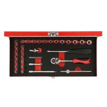 Afbeeldingen van Gedore Red Dopsleutelset 1/4” SW 4-13 mm, 33 delig