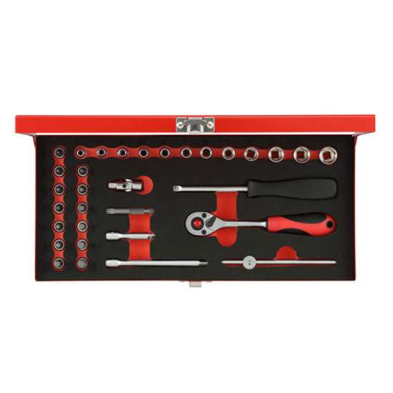 Afbeeldingen van Gedore Red Dopsleutelset 1/4” SW 4-13 mm, 33 delig