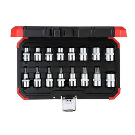 Afbeeldingen van Gedore Red Dopsleutelset 1/2”, TX E10-24, T30-70, 16 delig