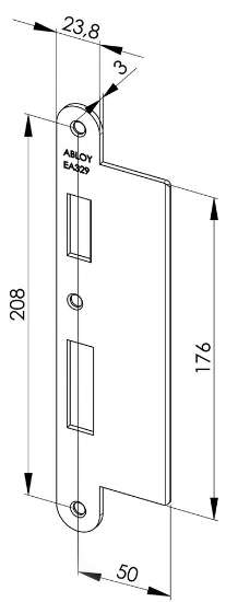 Afbeeldingen van ABLOY Sluitplaat voor stompe deur, verlengde lip EA329