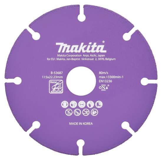 Afbeeldingen van Makita Doorslijps. diam 115x1,3mm met B-53687
