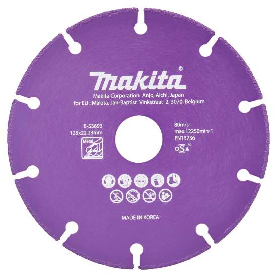 Afbeeldingen van Makita Doorslijps. diam 125x1,3mm met B-53693