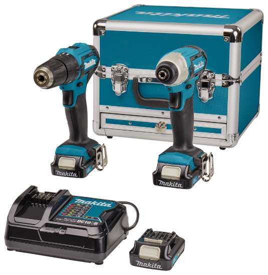 Afbeeldingen van Makita Combiset Boren en schroeven CLX228SAX2 - 12V Max 2x 2,0Ah Accu - Inclusief lader en accessoires in koffer