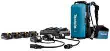 Afbeeldingen van Makita 191C50-5 ruggedragen accustation PDC01 - 18V 4x5.0Ah accu - inclusief duo snellader en adapter 18V en 2x18V in doos