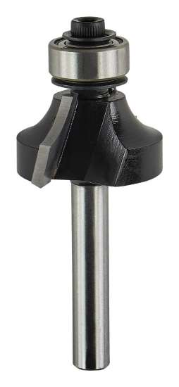 Afbeeldingen van Makita afrondfrees - Ø25,4x13,5mm radius 6,4mm met kogellager - schacht Ø6mm 2 beitels