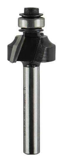 Afbeeldingen van Makita kwartrondfrees - Ø19,0x9,5mm radius 3,2mm met kogellager - schacht Ø6mm 2 beitels