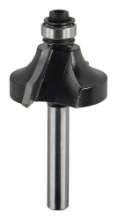 Afbeeldingen van Makita kwartrondfrees - Ø28,6x14,5mm radius 7,9mm met kogellager - schacht Ø6mm 2 beitels