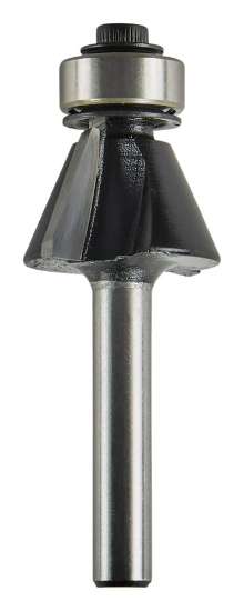 Afbeeldingen van Makita fasefrees - Ø22,2x12,7mm 25° met kogellager - schacht Ø6mm 2 beitels
