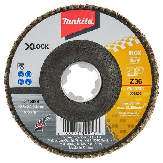 Afbeeldingen van Makita schuurschijf X-LOCK - Ø125mm - korrel 36 