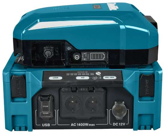 Afbeeldingen van Makita mobiele stroomvoorziening - inclusief ruggedragen accustation PDC1200