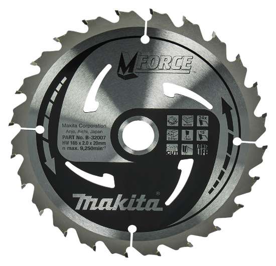 Afbeeldingen van Makita Zaagb Mforce 165X20X2,0 24T15G B-32007