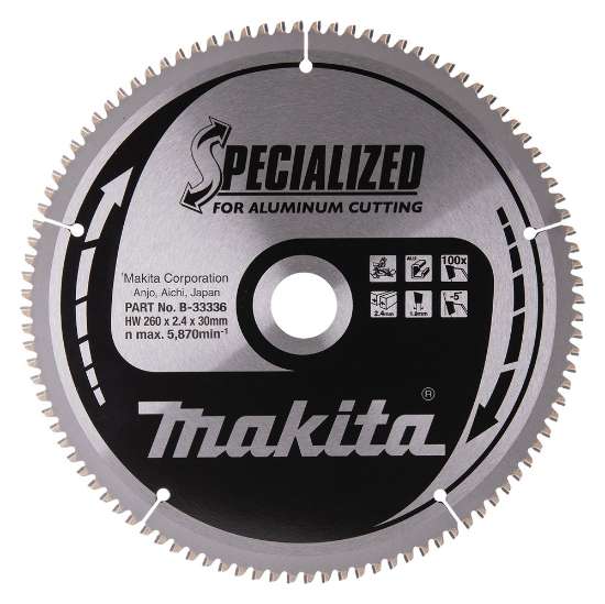 Afbeeldingen van Makita zaagblad B-33336 - 260x30x3.0mm 100 tands - voor aluminium