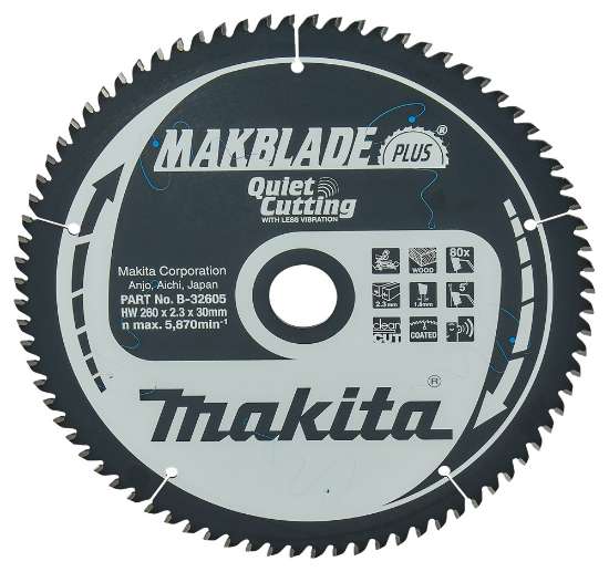 Afbeeldingen van Makita Zaagb Hout 260x30x80T 5G B-32605