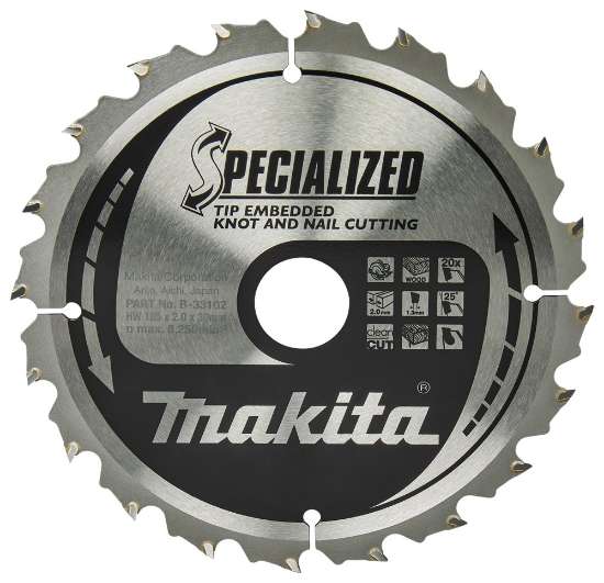 Afbeeldingen van Makita Zaagb Tipe 185X30X2,0 20T 25G B-33102