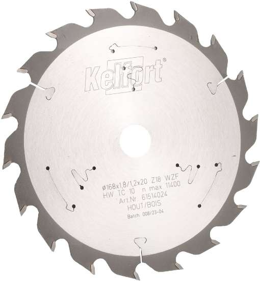 Afbeeldingen van Kelfort cirkelzaagblad - Ø168x1,8/1,2x20mm 18 tands WZF - voor hout