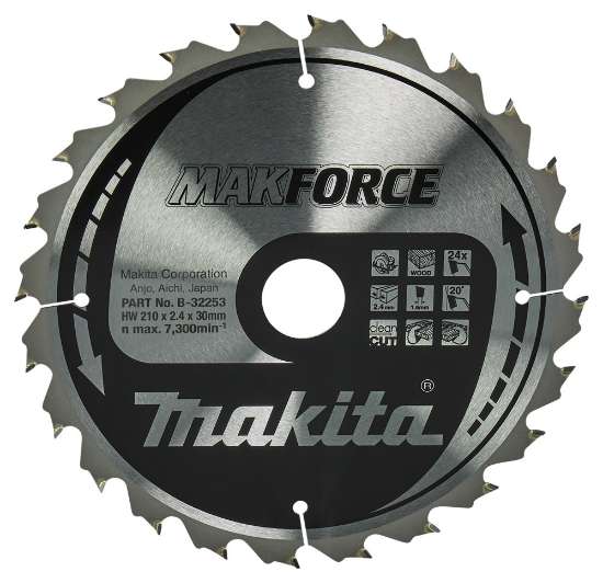 Afbeeldingen van Makita cirkelzaagblad B-32253 - Ø210x30x2.4mm 24T