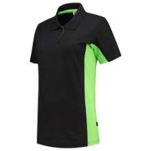 Afbeeldingen van Tricorp polo Shirt bicolor dames 202003 Zwart Lime 3XL