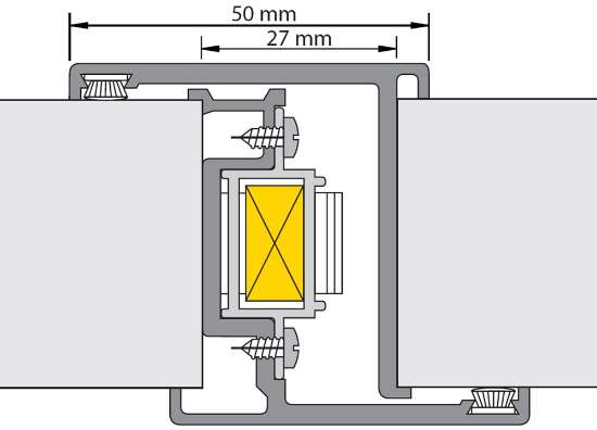 Afbeeldingen van Alprokon Voorraad deurnaald inclusief grendels en slotsparing P-Prefab-2/40 mm/N.1200