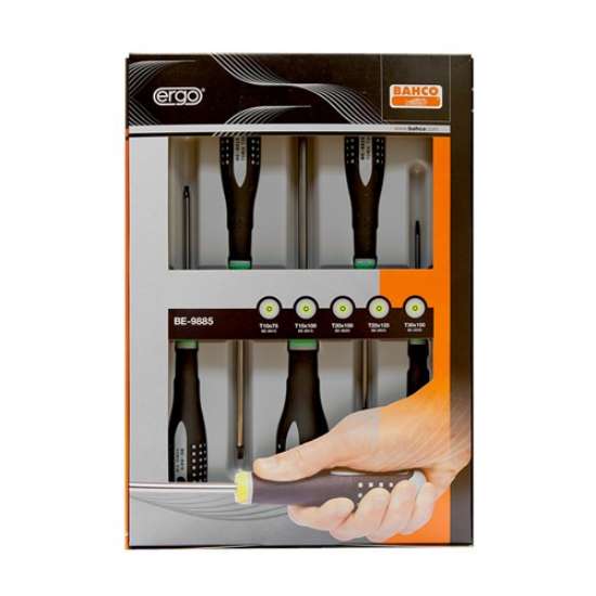 Afbeeldingen van Bahco schroevendraaierset TX 5 delig BE-9885