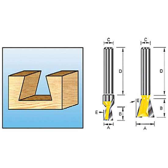 Afbeeldingen van Makita Zwaluwstaartfr. Hm 12,7Mm S8 D-10899