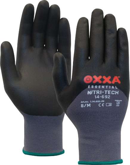 Afbeeldingen van OXXA Essential Handschoen Nitri-Tech 14-692 - Maat 10 - Zwart/Grijs 