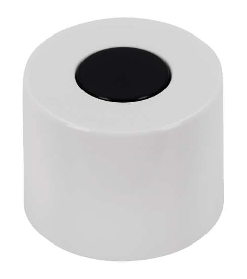 Afbeeldingen van Siro Meubelknop kunststof - L 30mm/H 23mm/B 30mm - wit/zwart 