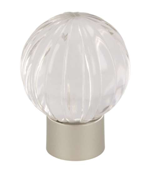 Afbeeldingen van Siro Meubelknop kunststof - L 29mm/H 38mm/B 29mm - transparant/nikkel 