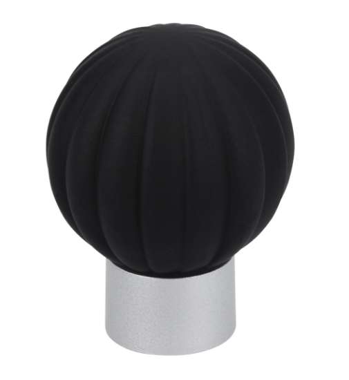 Afbeeldingen van Siro Meubelknop kunststof - L 29mm/H 38mm/B 29mm - zwart/aluminium 