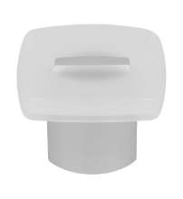 Afbeeldingen van Siro Meubelknop kunststof - L 29mm/H 23mm/B 29mm - naturel/aluminium 