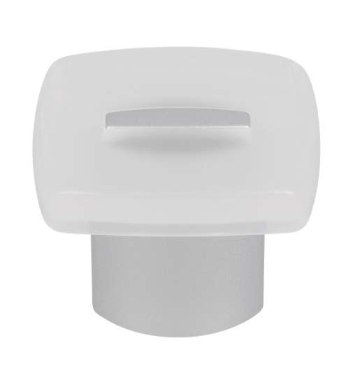 Afbeeldingen van Siro Meubelknop kunststof - L 29mm/H 23mm/B 29mm - naturel/aluminium 