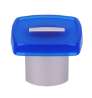 Afbeeldingen van Siro Meubelknop kunststof - L 29mm/H 23mm/B 29mm - blauw/aluminium 