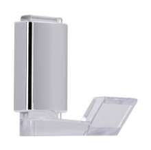Afbeeldingen van Siro Kapstokhaak kunststof - boorafstand 20mm/L 51mm/H 57mm/B 22mm - transparant/ chroom 