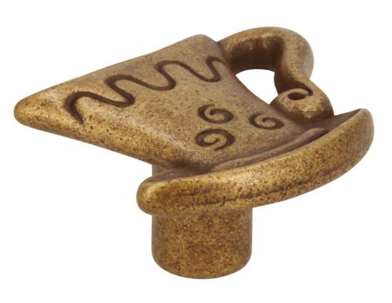 Afbeeldingen van Siro Meubelknop metaal - L 42mm/H 21mm/B 39mm - antiek messing 