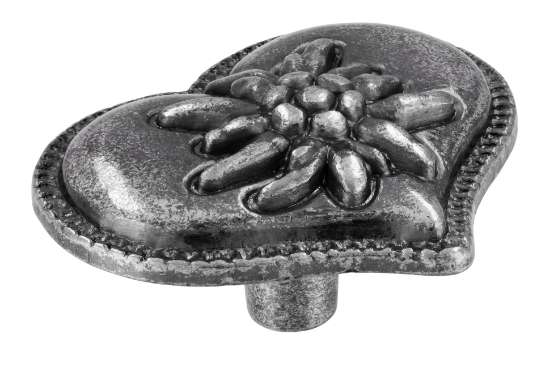 Afbeeldingen van Siro Meubelknop metaal - L 44mm/H 27mm/B 52mm - antiek zilver 