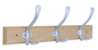 Afbeeldingen van Siro Haaklijst metaal - boorafstand 396mm/L 500mm/H 92mm/B 157mm - beuken/chroom 