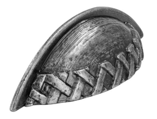 Afbeeldingen van Siro Schelpgreep metaal - boorafstand 64mm/L 110mm/H 25mm/B 30mm - antiek zilver 