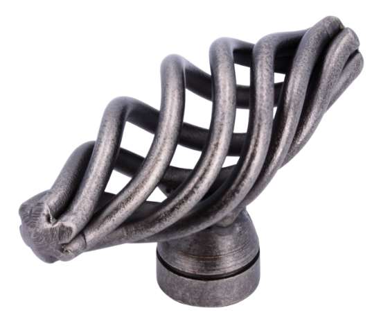 Afbeeldingen van Siro Meubelknop metaal - L 51mm/H 29mm/B 20mm - antiek tin 